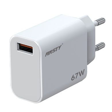 Мережевий зарядний пристрій ANSTY Q-044-I with Lightning cable 67W Mi Turbo Charge Білий