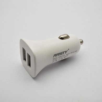Автомобільна зарядка ANSTY CAR-010 (2 USB 2.4A) White