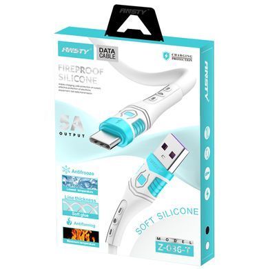 Кабель ANSTY Z-036-T Type-C Silicone 5A 1M Белый