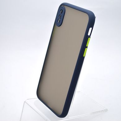 Чехол с полупрозрачной задней крышкой Matte Color Case Full Camera для iPhone X/iPhone Xs Синий