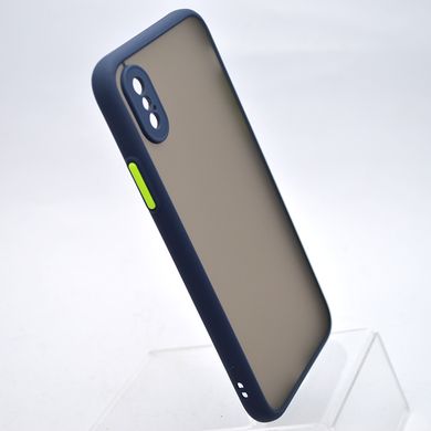 Чохол з напівпрозорою задньою кришкою Matte Color Case Full Camera для iPhone X/iPhone Xs Синій