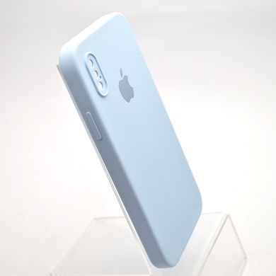 Чехол силиконовый с квадратными бортами Silicon case Full Square для iPhone X/iPhone Xs Lilac Blue