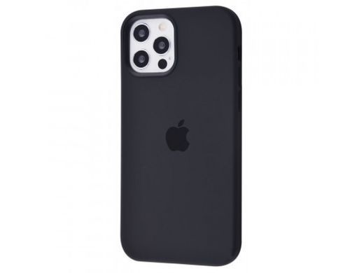 Чехол накладка Silicone Case Full Cover с MagSafe Splash Screen для iPhone 12/12 Pro Black(черный)