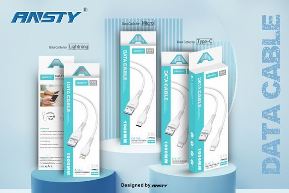 Кабель ANSTY Z-11-A Micro USB 3A 1M Белый