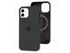 Чехол накладка Silicone Case Full Cover с MagSafe Splash Screen для iPhone 12/12 Pro Black(черный)