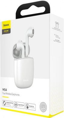 Навушники безпровідні TWS (Bluetooth) Baseus Encok W04 White NGW04-02