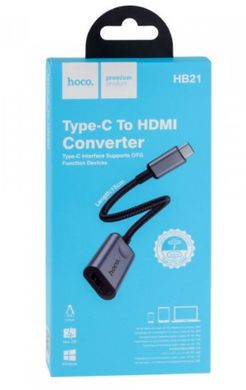Перехідник Hoco HB21 Type-C до HDMI (Potr) Metal Gray
