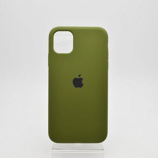 Чехол матовый с логотипом Silicon Case Full Cover для iPhone 11 Dark Olive