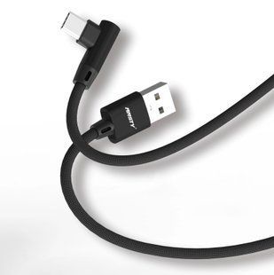 Кабель ANSTY S-045-I Type-C кутовий Nylon 2.4A 1M Чорний