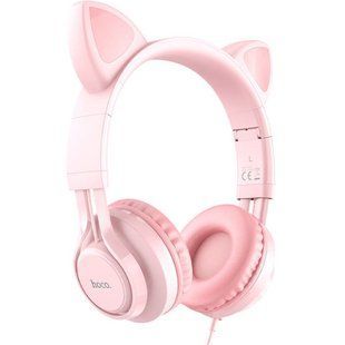 Навушники з котячими вушками Hoco W36 Cat ear Pink/Рожеві