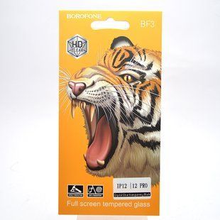 Защитное стекло Borofone для iPhone 12/iPhone 12 Pro Black/Черная рамка, Черный