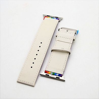 Ремінець для iWatch 42mm/44mm/45mm/49mm Sport Nylon Design White Rainbow