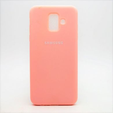 Матовый чехол New Silicon Cover для Samsung A600 Galaxy A6 (2018) Pink Copy