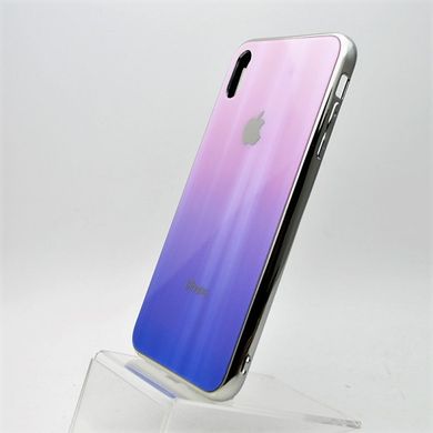Чехол градиент хамелеон Silicon Crystal for iPhone XS Max Pink-Violet