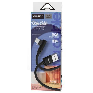 Кабель ANSTY S-045-I Type-C кутовий Nylon 2.4A 1M Чорний