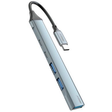 USB HUB ANSTY UA-04 (3 USB/2 Type-C) to Type-C Grey