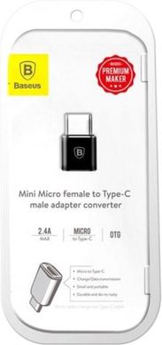 Перехідник Baseus Micro Female to Type-C 2.4A Black