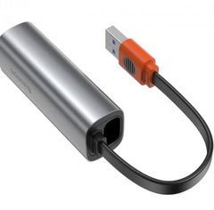 USB Хаб Baseus Ethernet RJ45 - USB 15 cm Grey-Black (CAHUB-AD0G)