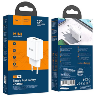 Зарядное устройство для телефона сетевое (адаптер) Hoco N9 Especial 1 USB 10.5W 2.1A White