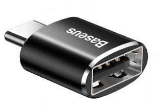 Перехідник Baseus Exquisite USB MAle to Type-C 2.4A Black (ppida-a0a)