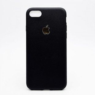 Чехол силикон TPU Leather Case iPhone 7G/8 Black тех. пакет