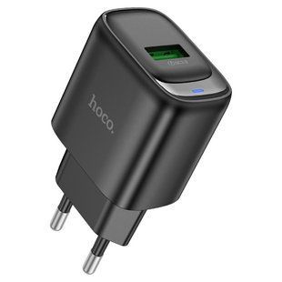 Сетевое зарядное устройство Hoco C140A Smart QC3.0 (1USB/3A) Black