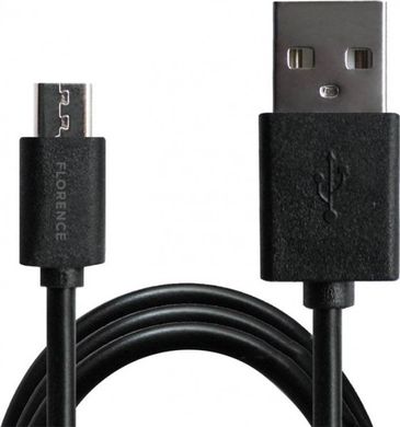 Кабель USB Florence microUSB 1m 2A Black (FD-2110-KM)