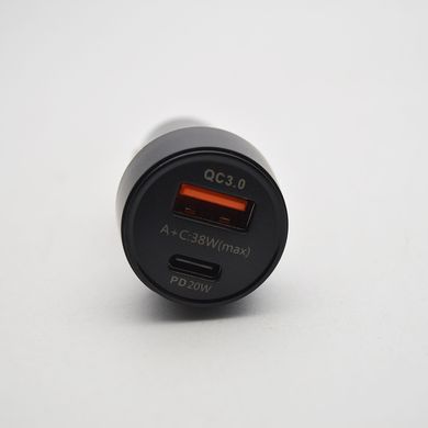 Автомобільна зарядка ANSTY CAR-018 (1 USB 18W / 1 Type-C 20W PD) Black