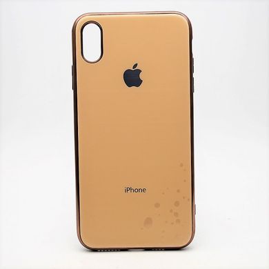 Чохол глянцевий з логотипом Glossy Silicon Case для iPhone XS Max Brown