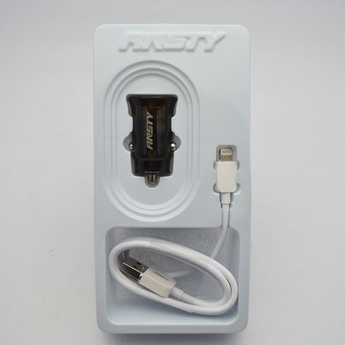 Автомобільна зарядка ANSTY CAR-013-I (1 USB 18W) with Lightning cable Black