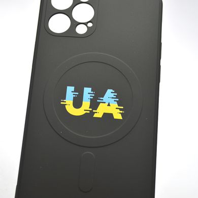 Чохол з патріотичним малюнком Silicone Case Wave Print з MagSafe для iPhone 12 Pro Max UA Чорний