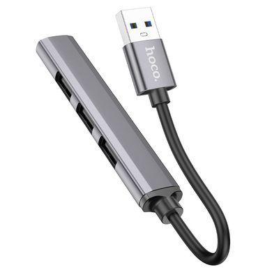HUB USB Hoco HB26 4in1 adapter (USB-A to 1USB3.0+3USB2.0) Metal Grey