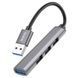 HUB USB Hoco HB26 4in1 adapter (USB-A to 1USB3.0+3USB2.0) Metal Grey