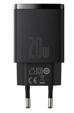 Сетевое зарядное устройство Baseus Compact Quick Charger 1xUSB/1Type-C 20W Black CCXJ-B01