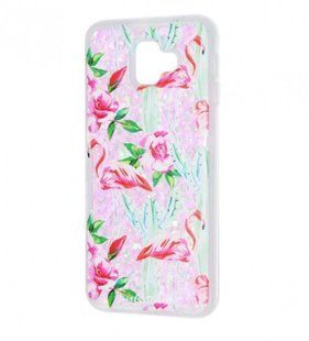 Чехол с переливающимися блестками Lovely Stream для Samsung G960 Galaxy S9 flamingo and cactus