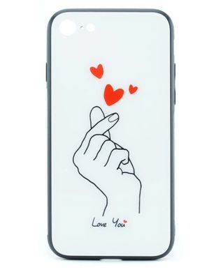 Чохол з малюнком (принтом) Glass with TPU Case для iPhone 7/8/SE 2020 Be loved White