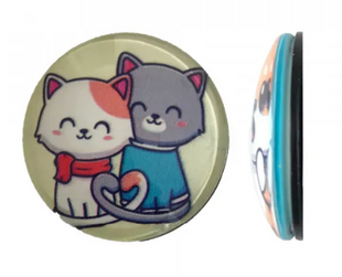Універсальний тримач для телефону PopSocket (попсокет) Glass 3D Kitty №5