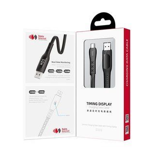 Кабель с таймингом HOCO S6 Sentinel with timing display USB-microUSB Черный