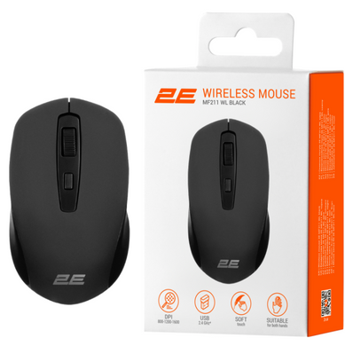 Мишка безпровідна 2E MF211 Wireless Чорна
