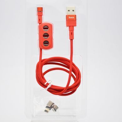 Кабель магнітний 3 в 1 Hoco U98 (Micro/Type-C/Lightning) Red