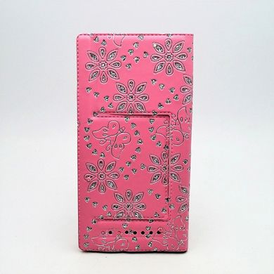 Чехол универсальный для телефона CMA Book Cover 5.7 дюймов/XXL стразы Pink