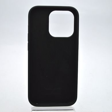 Чехол с патриотическим принтом Silicone Case Print Тризуб для iPhone 14 Pro Black/Черный