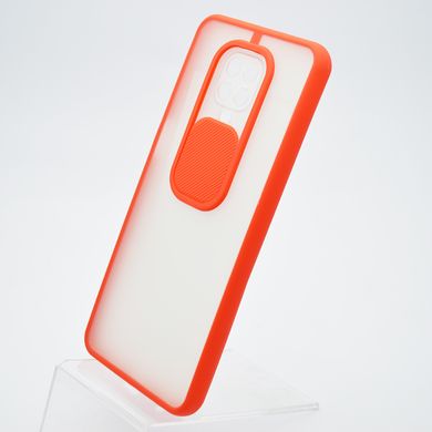 Чехол накладка TPU Camshield Matte с крышкой (шторкой) на камеру для Xiaomi Redmi Note 9s/Redmi Note 9 Pro Красный