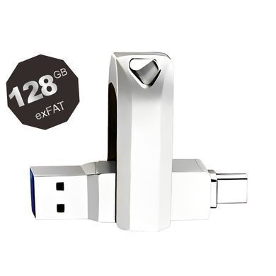 Флэш-драйв ANSTY FD-02 128GB USB 3.1 + Type-C Silver