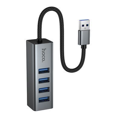 HUB USB Hoco HB1B 4 порта USB3.0 Grey