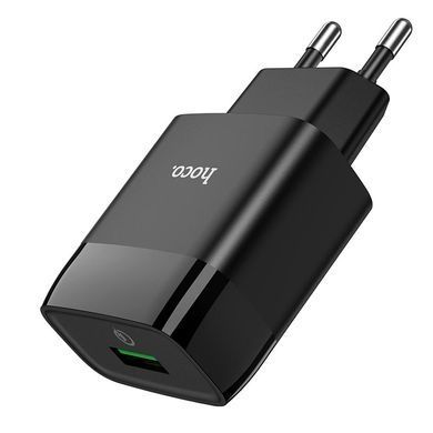 Мережевий зарядний пристрій Hoco C72Q Glorious QC3.0 1USB з кабелем MicroUSB Black
