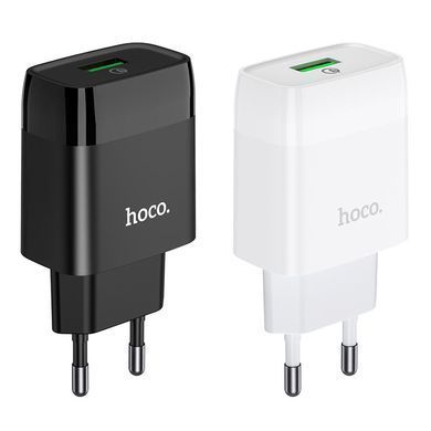 Мережевий зарядний пристрій Hoco C72Q Glorious QC3.0 1USB з кабелем MicroUSB Black