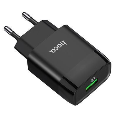 Мережевий зарядний пристрій Hoco C72Q Glorious QC3.0 1USB з кабелем MicroUSB Black