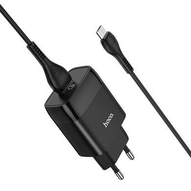 Мережевий зарядний пристрій Hoco C72Q Glorious QC3.0 1USB з кабелем MicroUSB Black