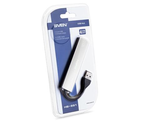 USB HUB (юсб хаб) Sven HB-891 (4xUSB 2.0) Silver